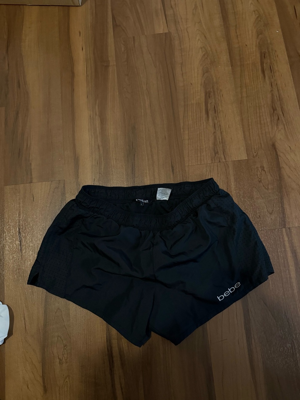 bebe Black Women's Athletic Shorts with Logo